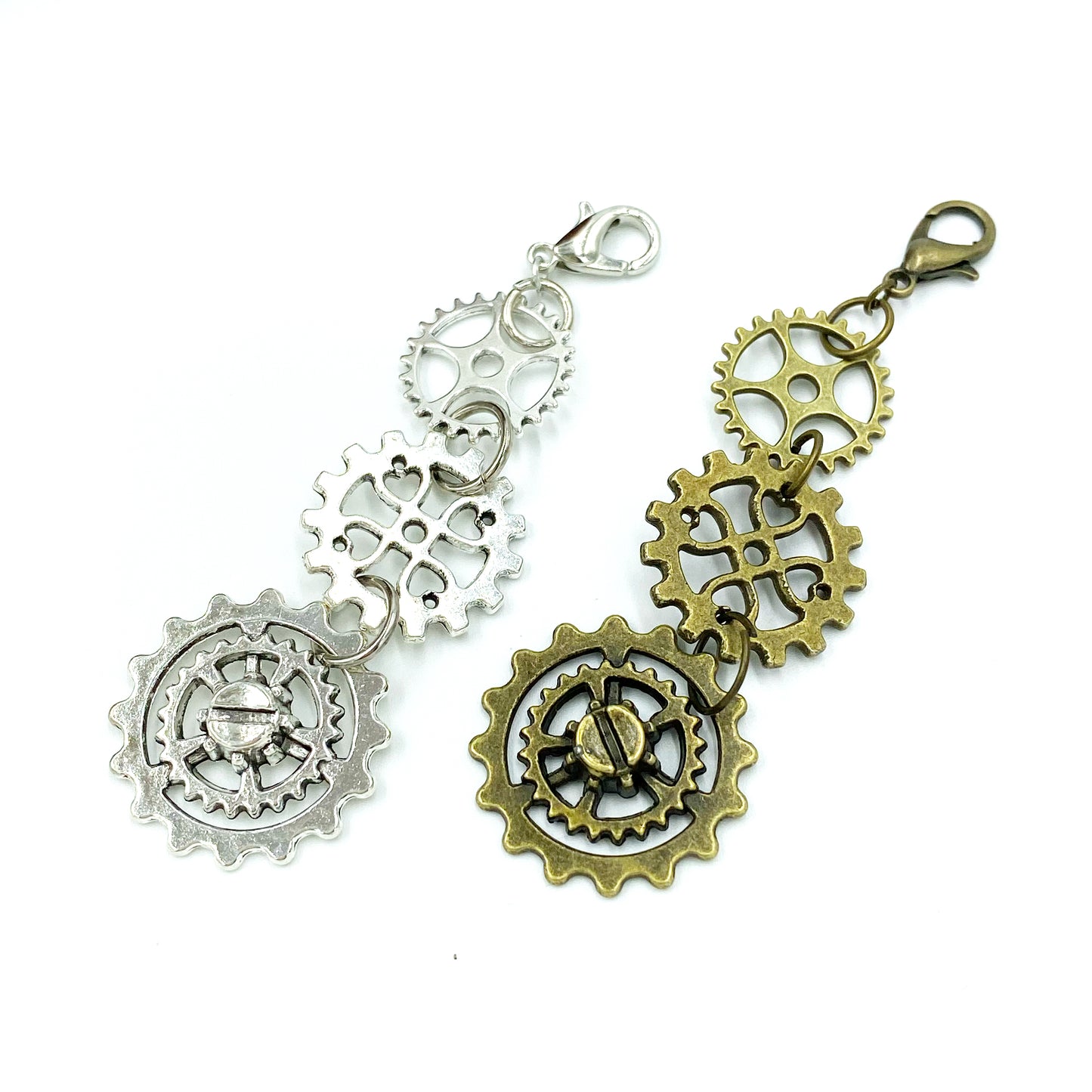 Gear Dangle Charm | Steampunk Clip | Mechanical Bookmark | Vintage Stitch Marker | Progress Keeper | Counter