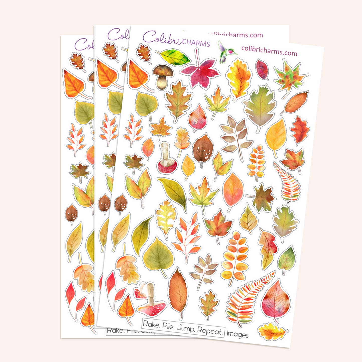 Rake. Pile. Jump. Repeat. Planner Stickers | Fall Leaves Stickers | Autumn Stickers | Seasonal Planner Stickersr