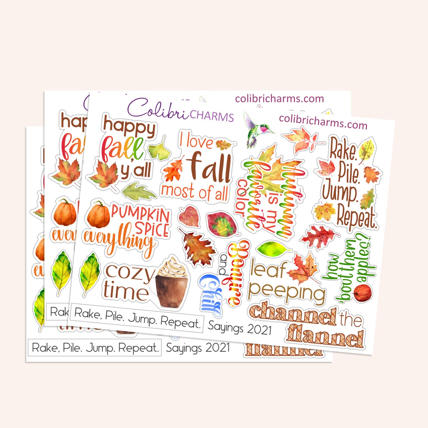 Rake. Pile. Jump. Repeat. Planner Stickers | Fall Leaves Stickers | Autumn Stickers | Seasonal Planner Stickersr