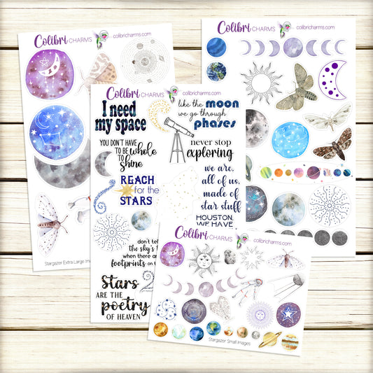 Stargazer Planner Stickers | Celestial Deco Stickers | Space Deco | Deco Planner Sticker Kit | Seasonal Planner Stickers