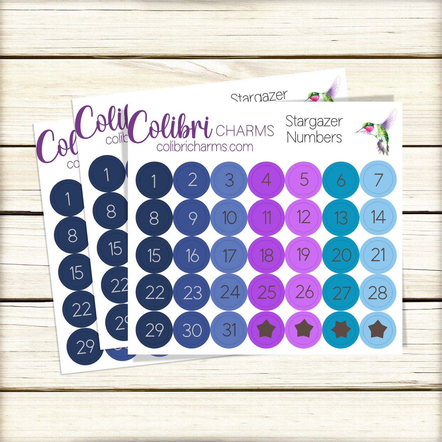 Stargazer Brushstroke Days of the Week Planner Stickers | Celestial Watercolor DOTW | Number Stickers | Date Dots