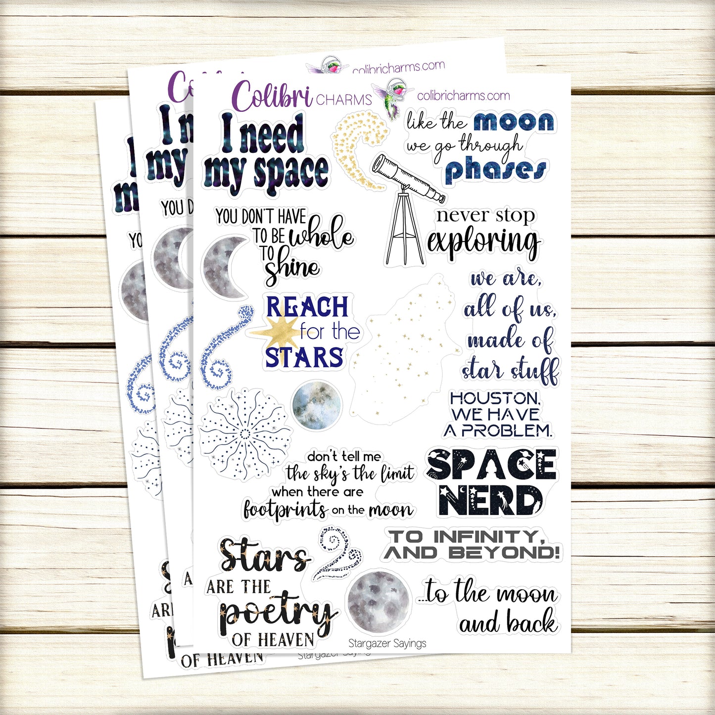 Stargazer Planner Stickers | Celestial Deco Stickers | Space Deco | Deco Planner Sticker Kit | Seasonal Planner Stickers