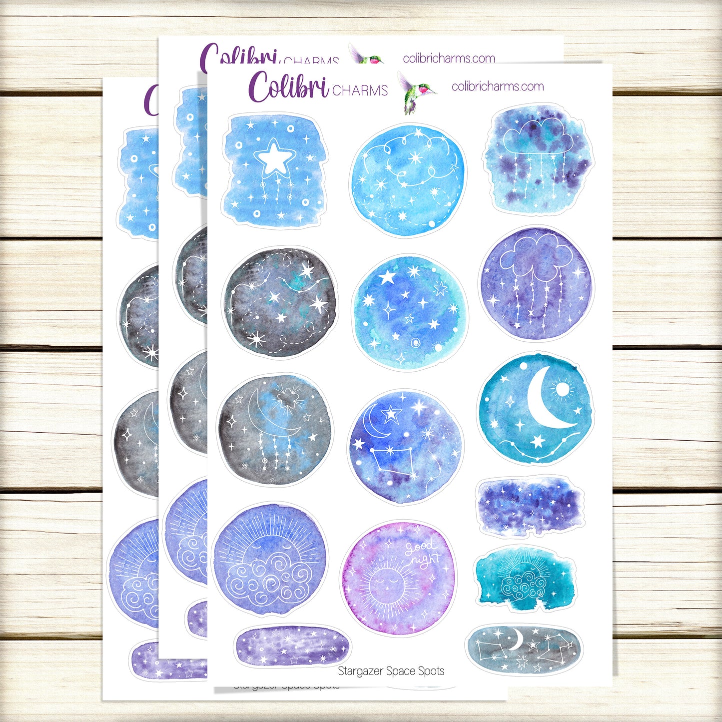 Stargazer Space Spots Stickers | Stargazer Deco | Celestial-Themed Planner Stickers | Seasonal Planner Stickers