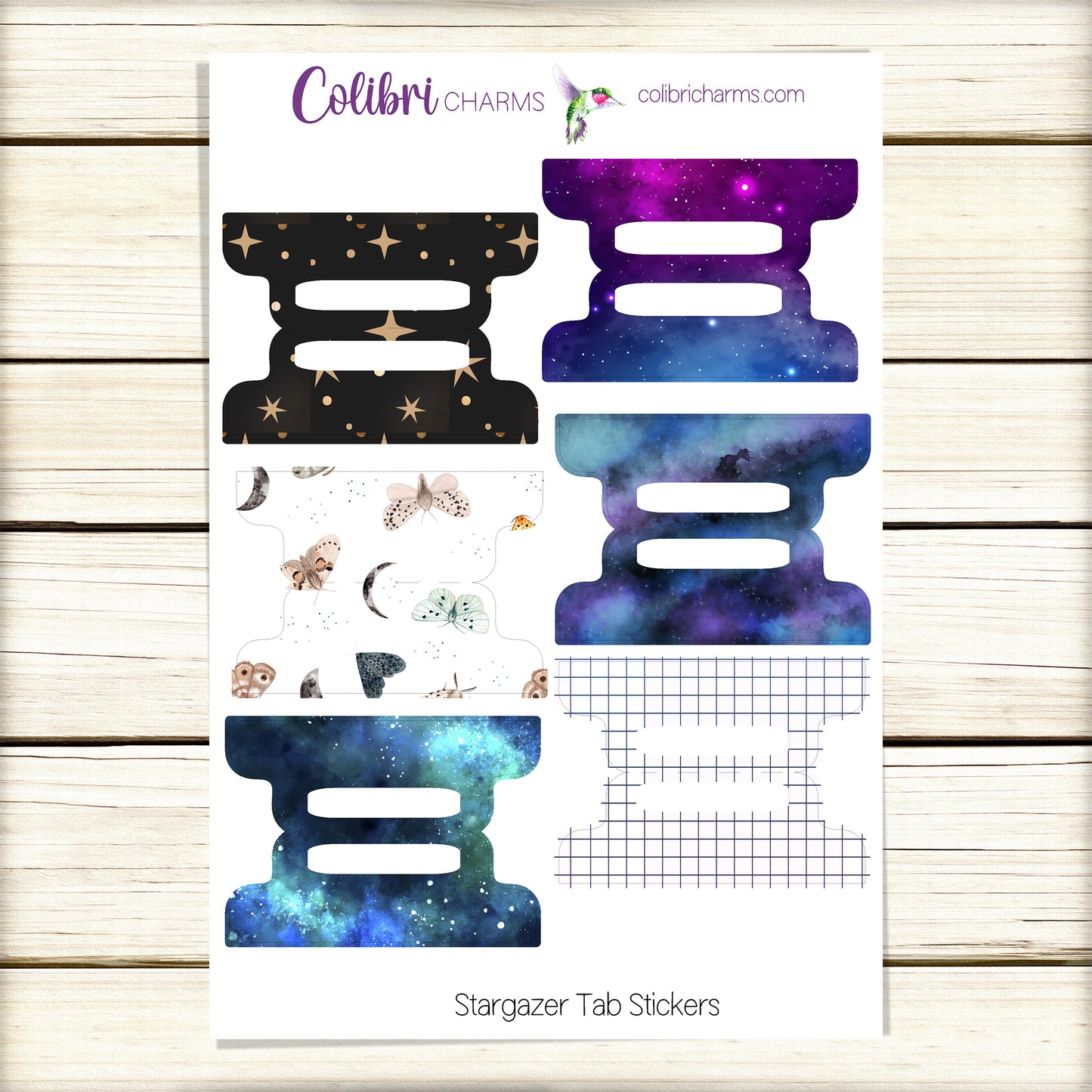 Stargazer Tab Stickers | Celestial Tab Planner Stickers | Space Themed Planner Organization