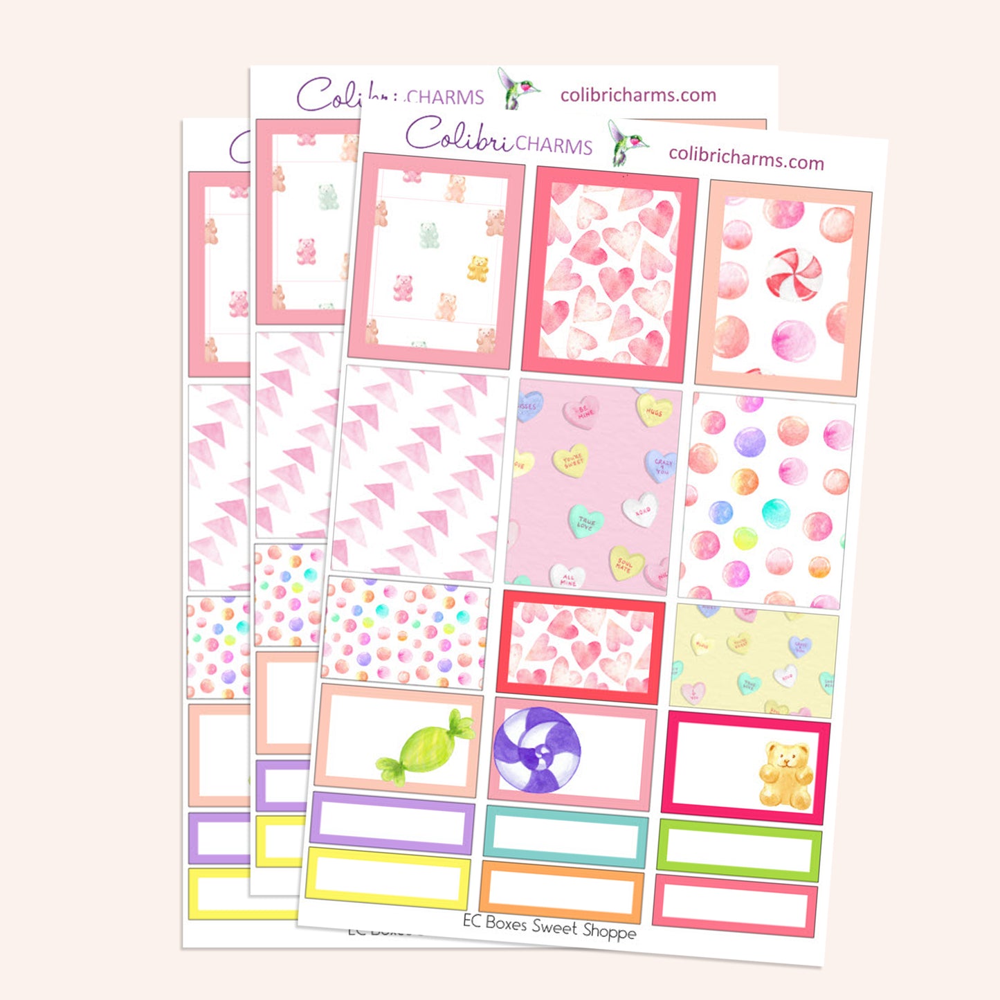 Sweet Shoppe Box Planner Stickers | Valentine Stickers | Candy Shop Stickers | Happy Planner Stickers | Seasonal Planner Stickers