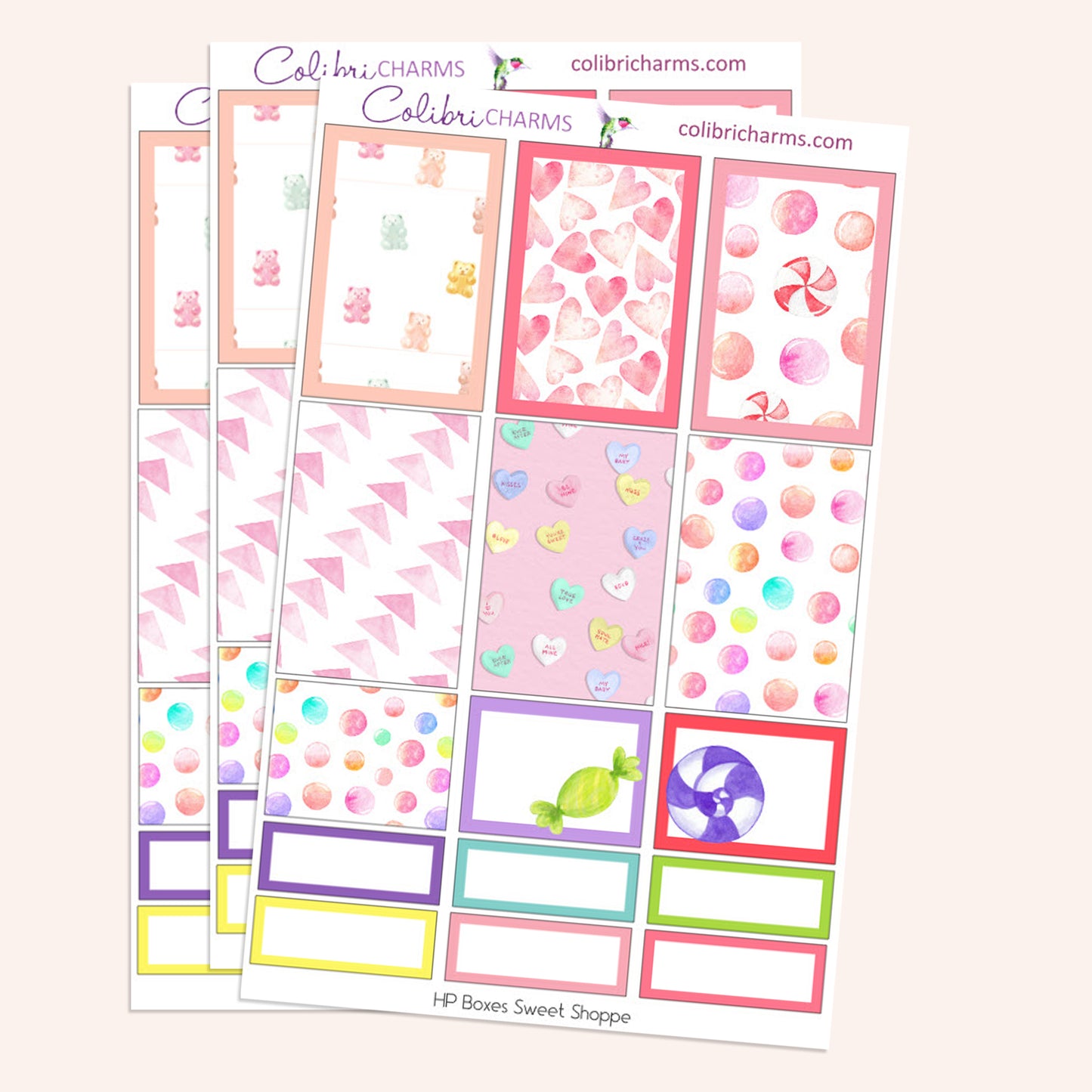 Sweet Shoppe Box Planner Stickers | Valentine Stickers | Candy Shop Stickers | Happy Planner Stickers | Seasonal Planner Stickers