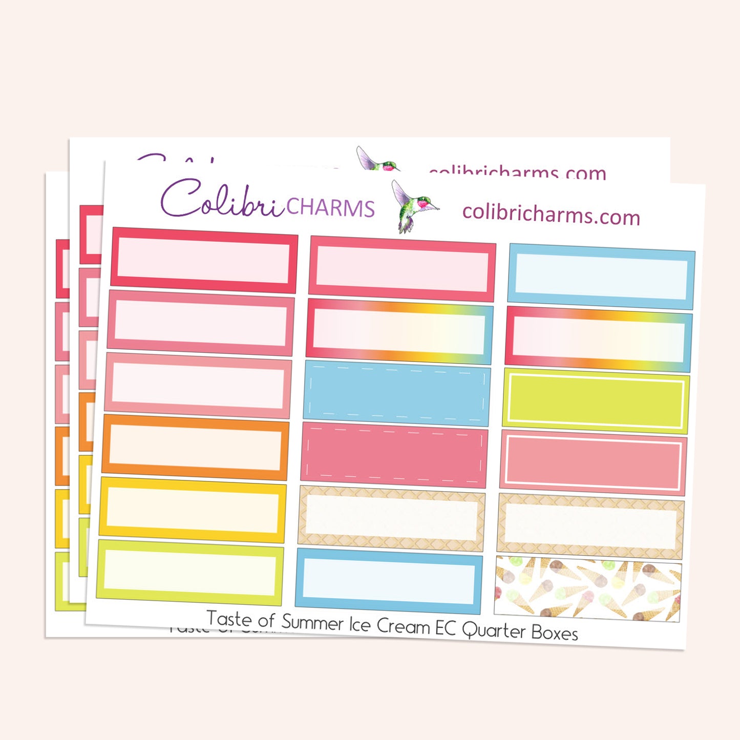 Taste of Summer Ice Cream Box Planner Stickers | Treat Stickers | Summertime Stickers | Happy Planner Stickers | Seasonal Planner