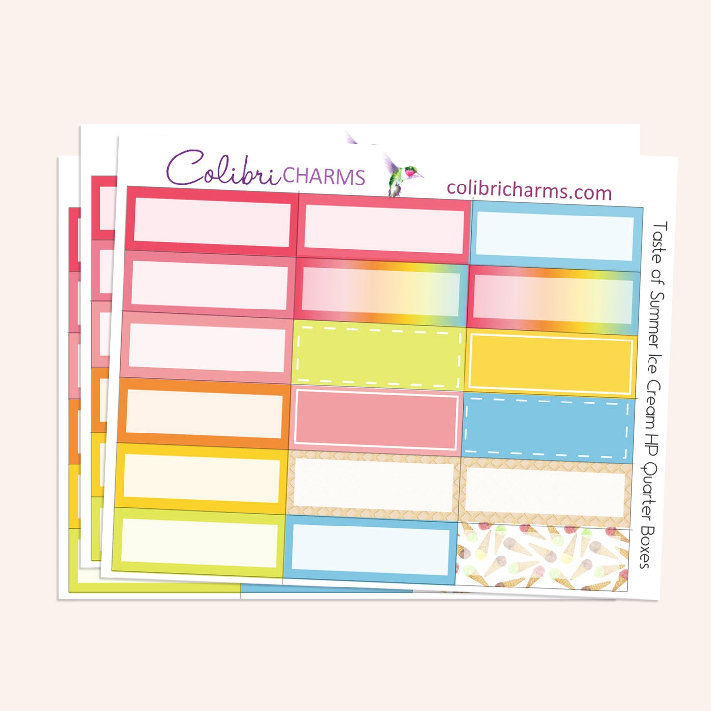 Taste of Summer Ice Cream Box Planner Stickers | Treat Stickers | Summertime Stickers | Happy Planner Stickers | Seasonal Planner