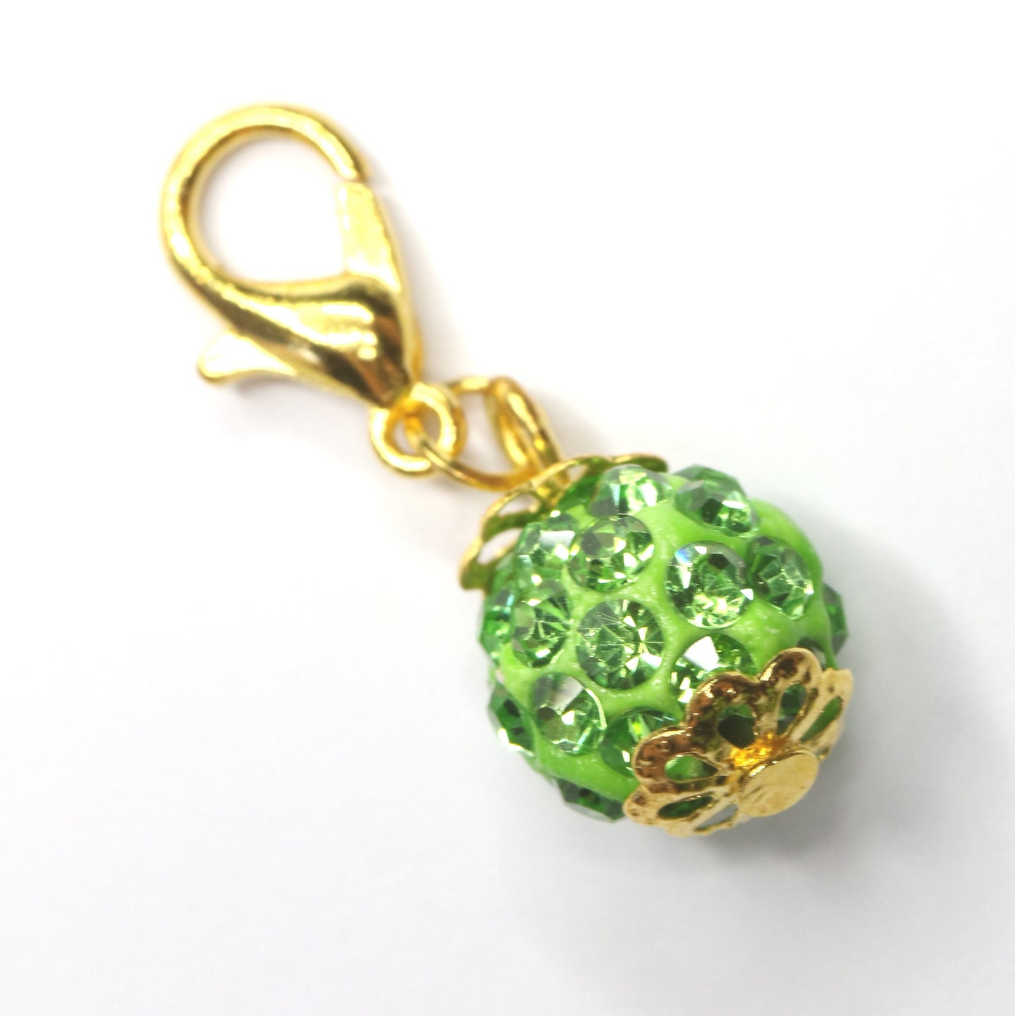 Rhinestone Dangle - Lime Green Pavé