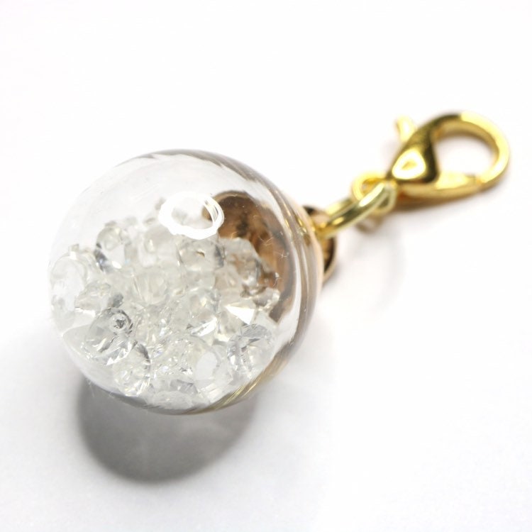 White Planner Charm | Gem Sphere Stitch Marker | Sparkly Progress Keeper