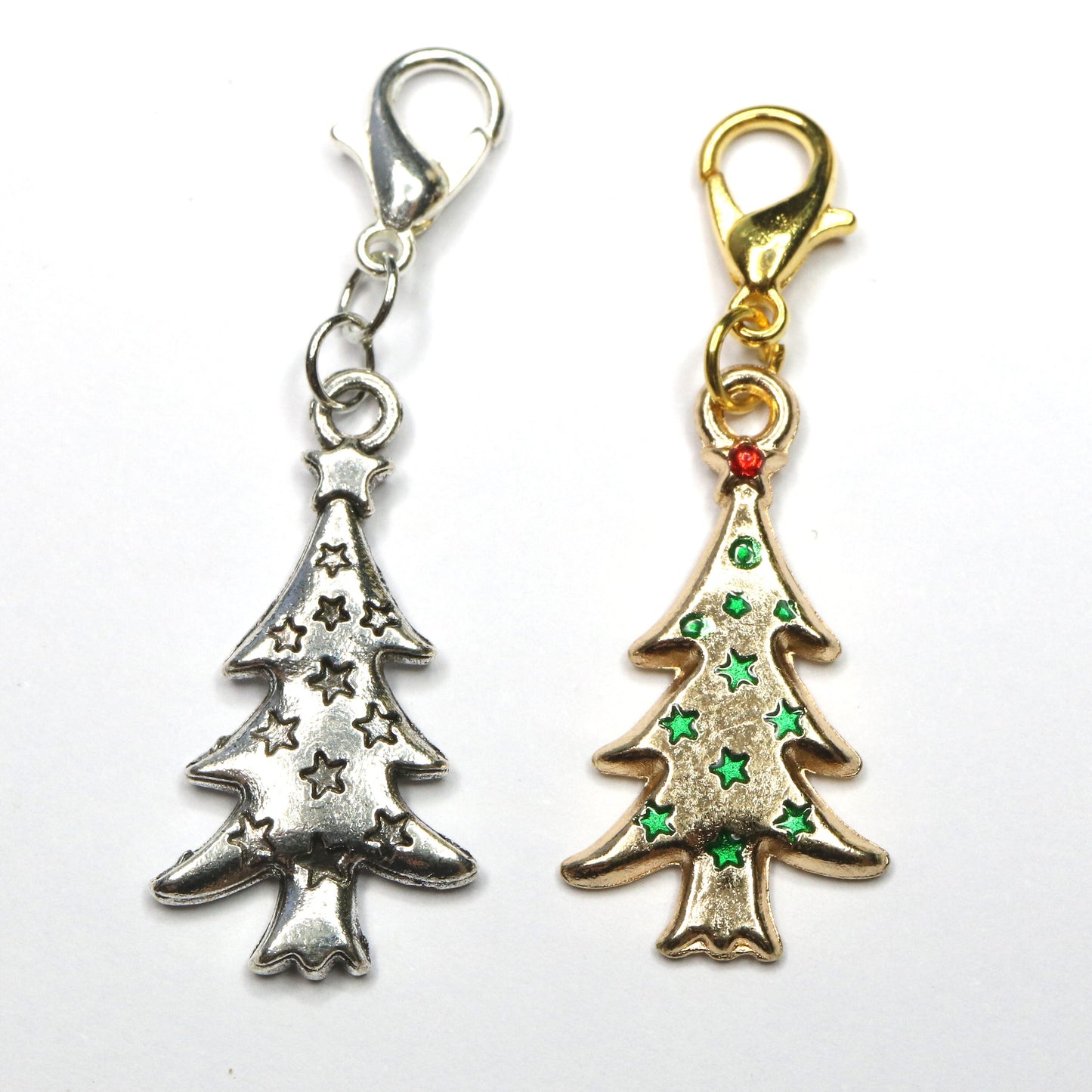 Silver or Gold Tree Charm | Christmas Tree Bookmark | Holiday Clip