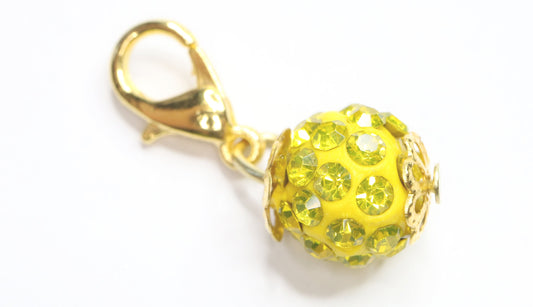 Rhinestone Planner Charms | Sparkly Dangles - Yellow | Beaded Stitch Marker | Progress Keeper