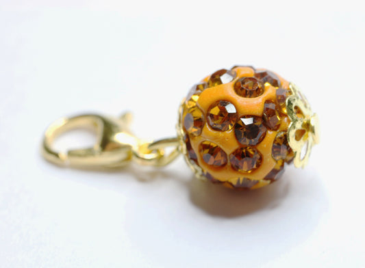 Beaded Planner Charm | Rhinestone Dangle - Gold | Stitch Marker | Progress Keeper | Bookmark