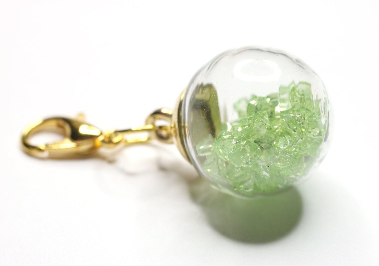 Light Green Planner Charm | Gem Sphere Stitch Marker | Sparkly Progress Keeper