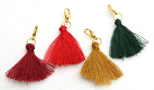 Tassel Planner Charm | Mini Red, Burgundy, Gold or Dark Green Tassel