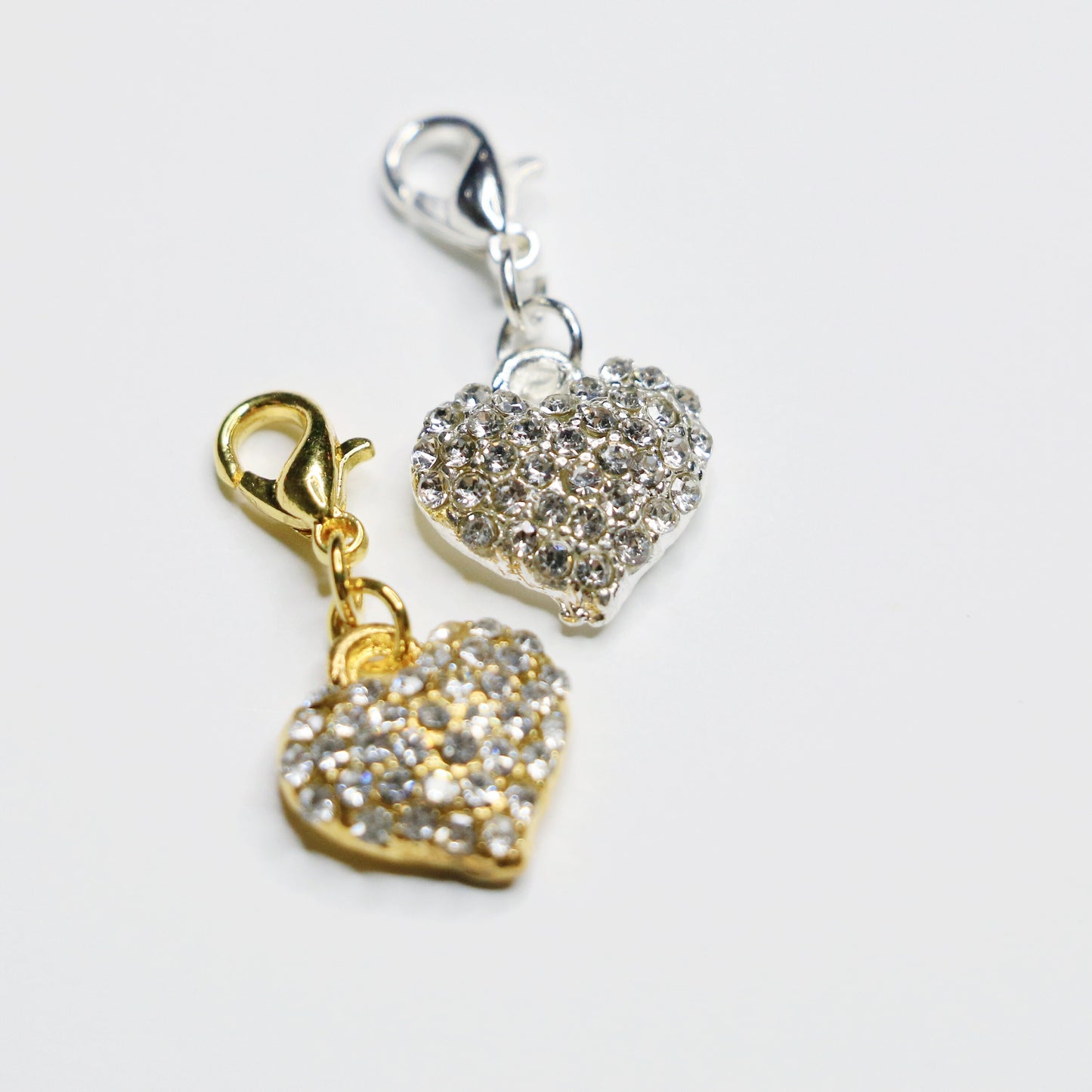 Rhinestone Pavé Heart Charm, Sparkly Heart Clip, Love Bookmark, Valentine Decor