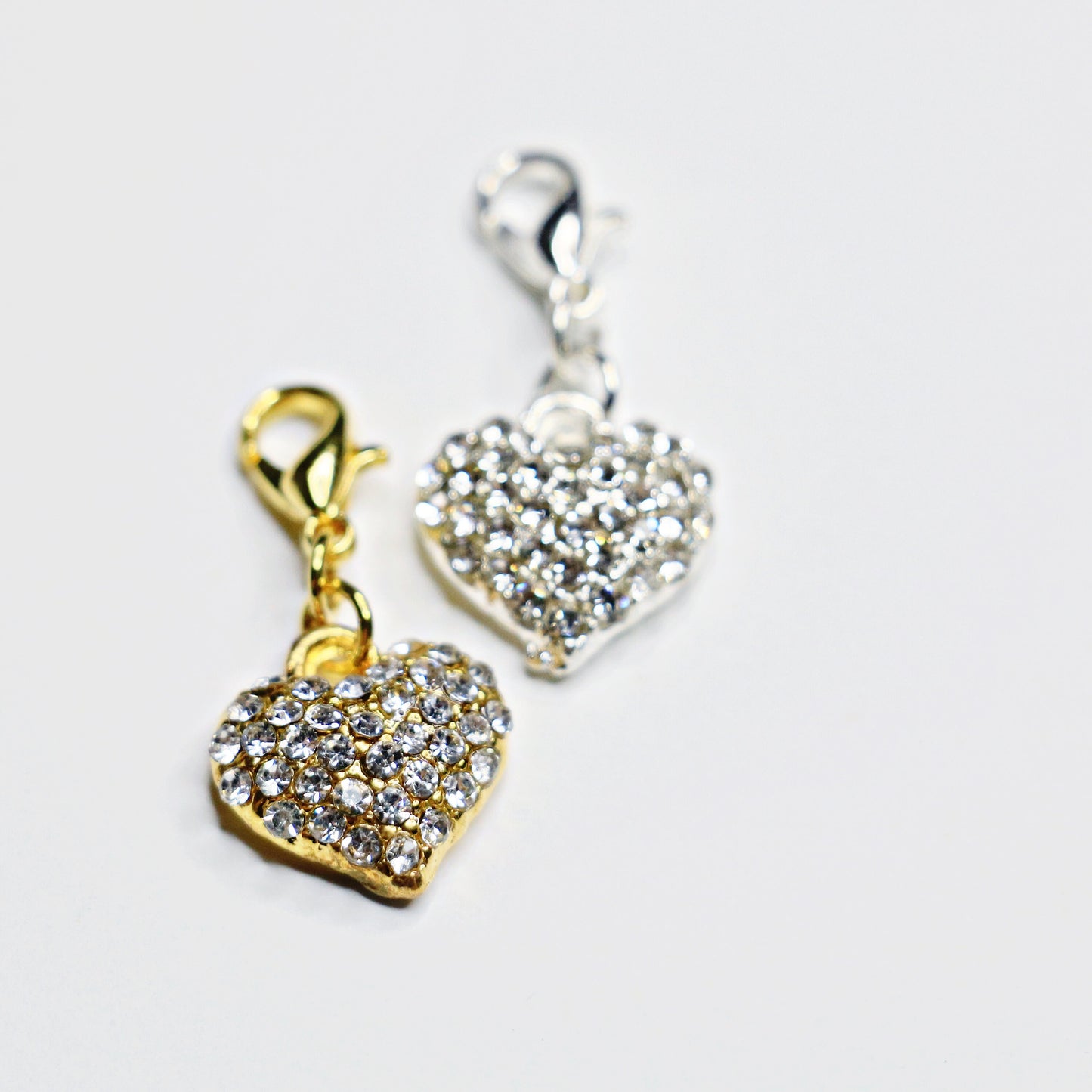 Rhinestone Pavé Heart Charm, Sparkly Heart Clip, Love Bookmark, Valentine Decor