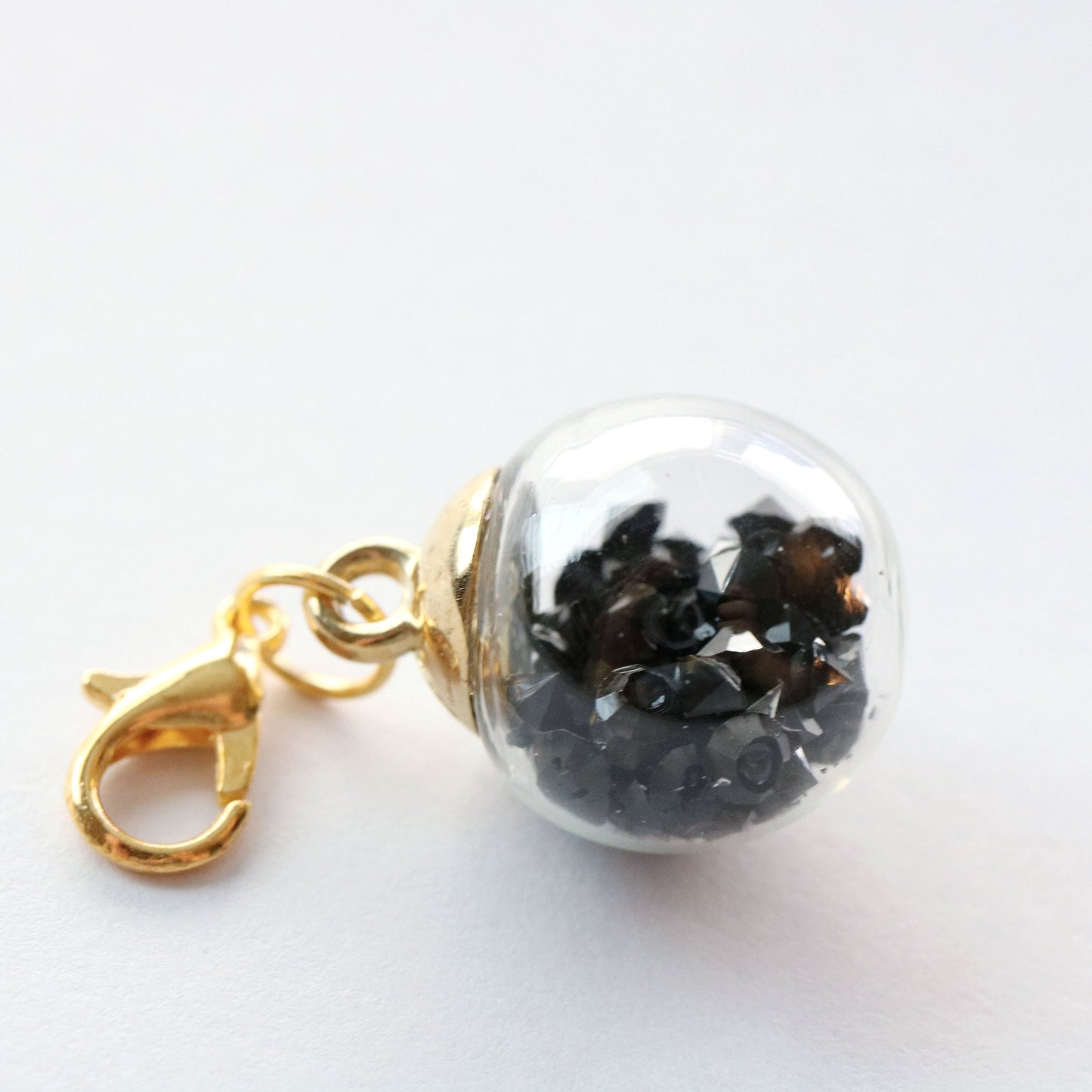 Black Planner Charm | Gem Sphere Stitch Marker | Sparkly Progress Keeper