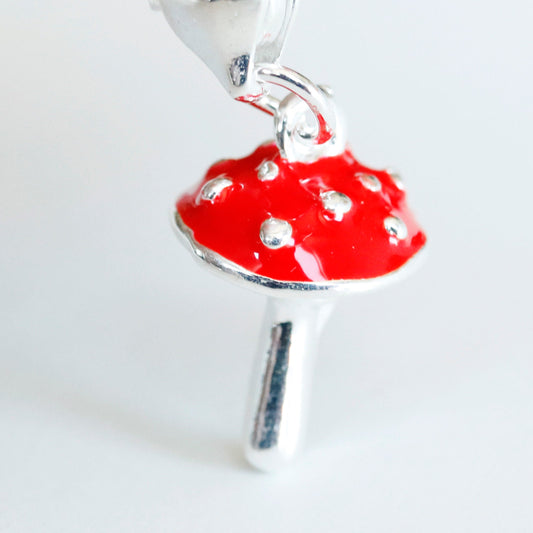 Enamel Mushroom Charm | Red Toadstool Bookmark | Toad Stool Clip | Stitch Marker | Progress Keeper