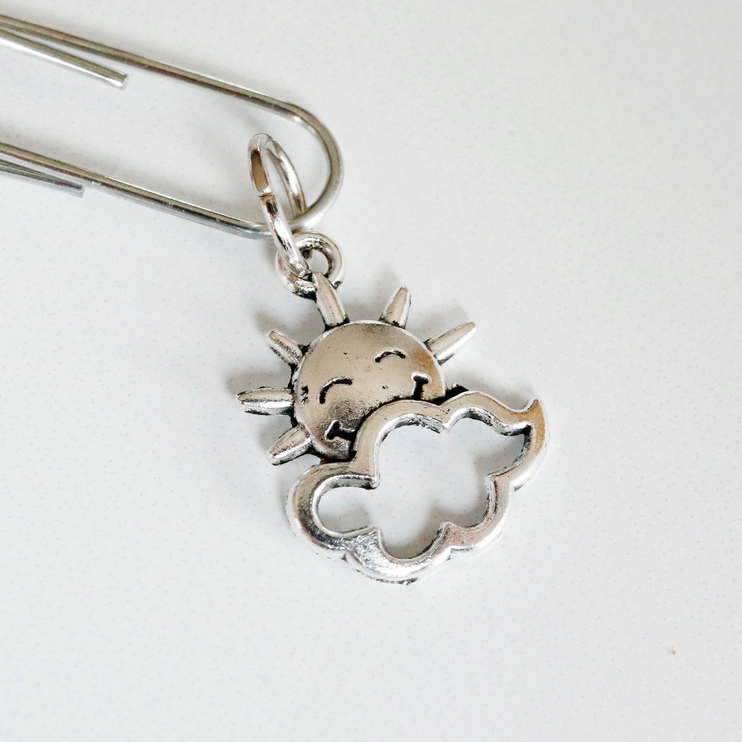 Cloud & Sun Charm | Sunny Day Bookmark | Partly Sunny Clip