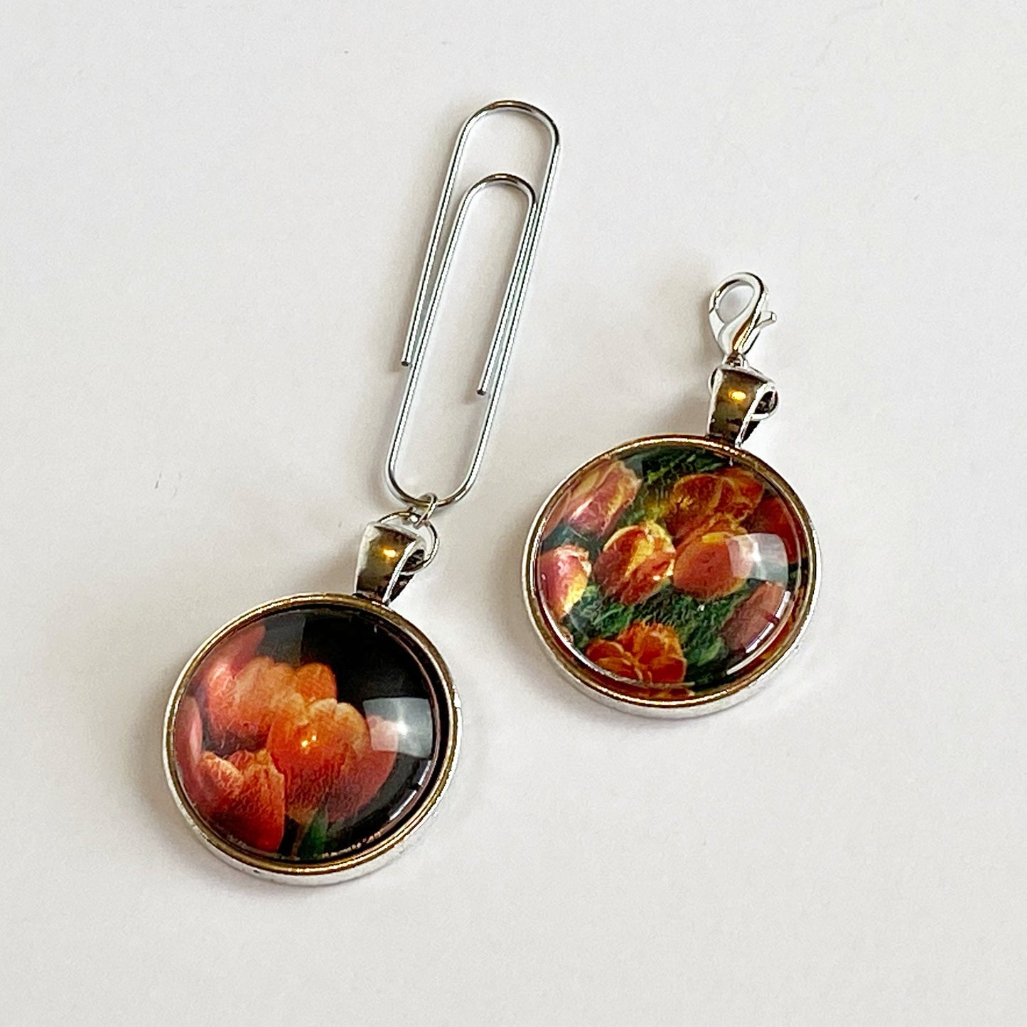 Tulip Cabochon Charms | Pretty Tulip Clips | Tulip Field Bookmarks