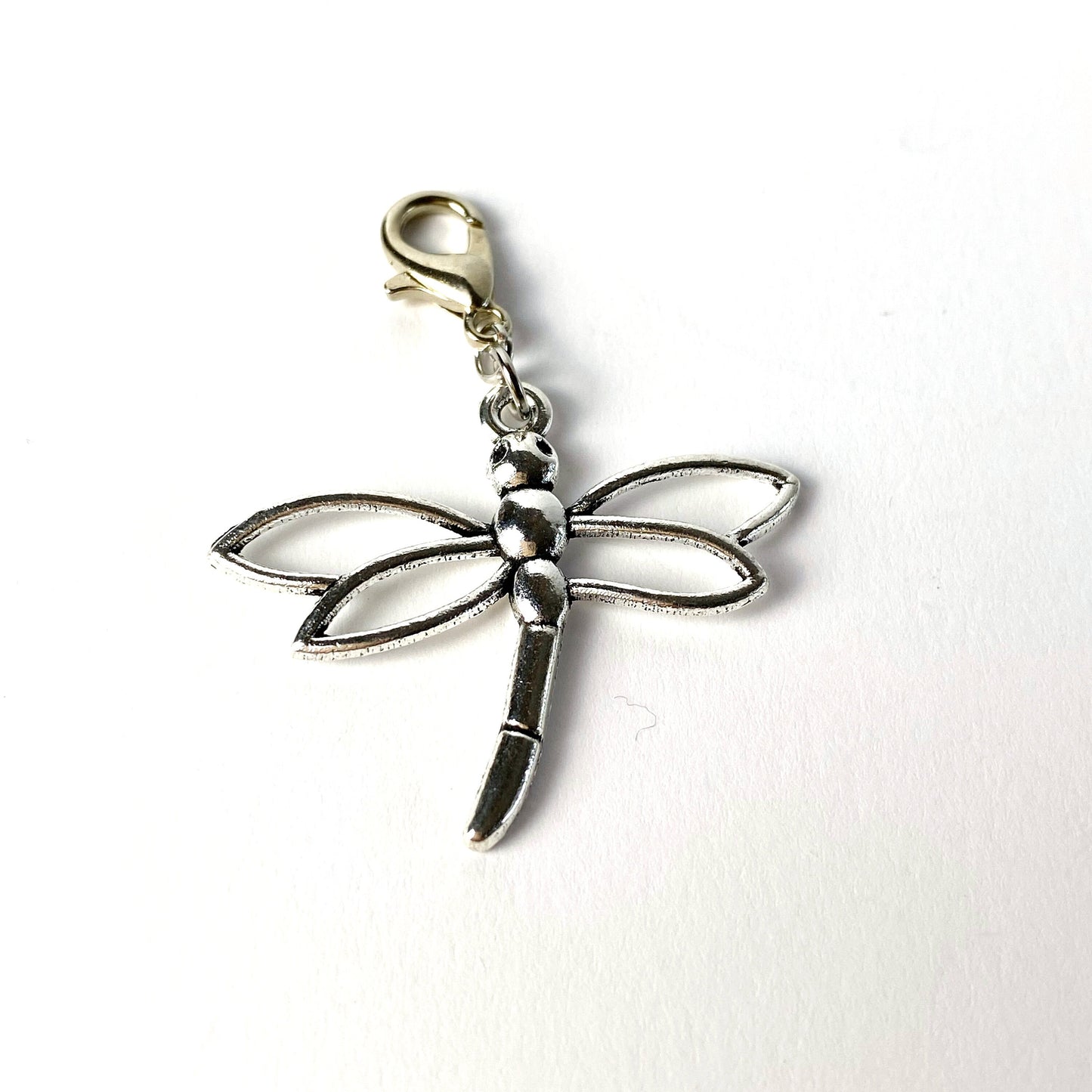 Silver Dragonfly Charms | Open Dragonfly Bookmark | Antique Dragonfly Clip