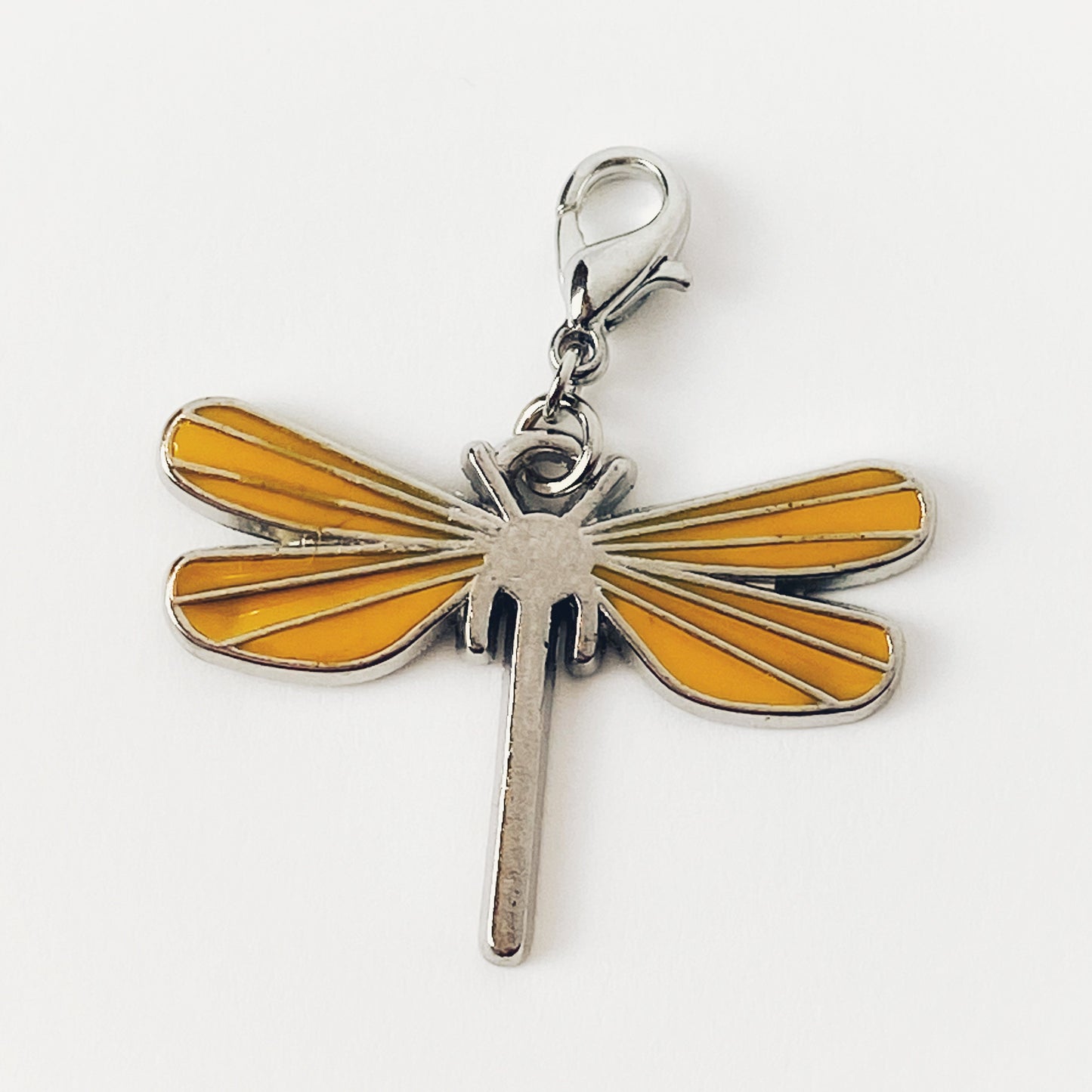 Enamel Dragonfly Charms | Yellow Dragonfly Bookmark | Gold Insect Clip