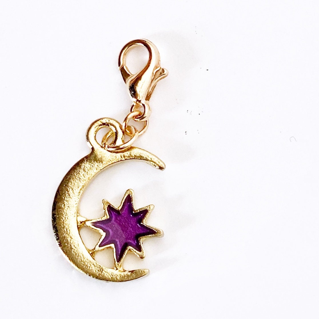 Enamel Moon & Star Charms | Celestial Bookmark | Moons and Stars Clip