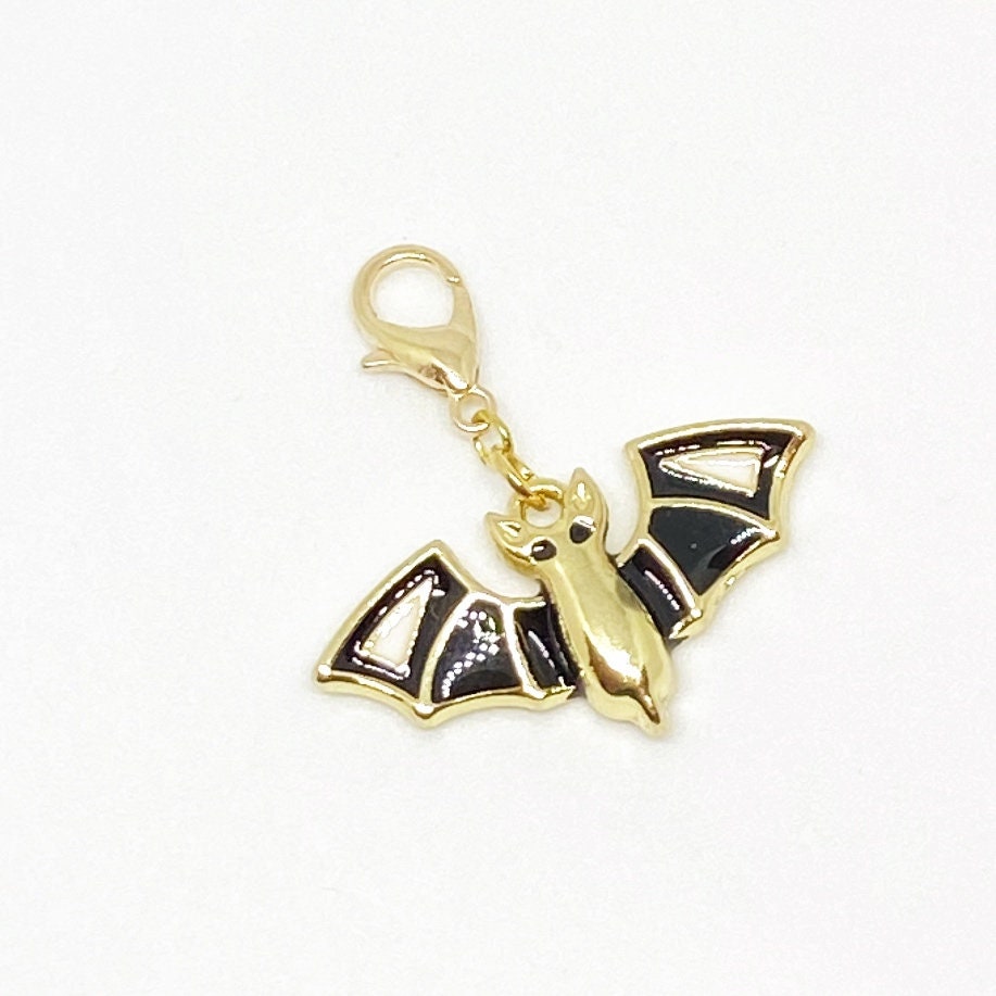 Enamel Halloween Charms | Bat Bookmark | Spiderweb Clip | Stitch Marker | Progress Keeper | Counter