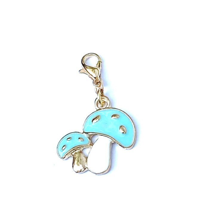 Blue Mushroom Charms | Toadstool Bookmark | Toad Stool Clips | Gift for Her