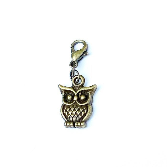 Bronze Owl Charm Small | Night Owl Clip | Wise Owl Bookmark