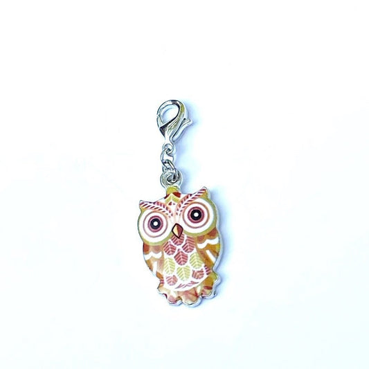 Enamel Owl Charm | Autumn Owl Clip | Feathered Friend Bookmark