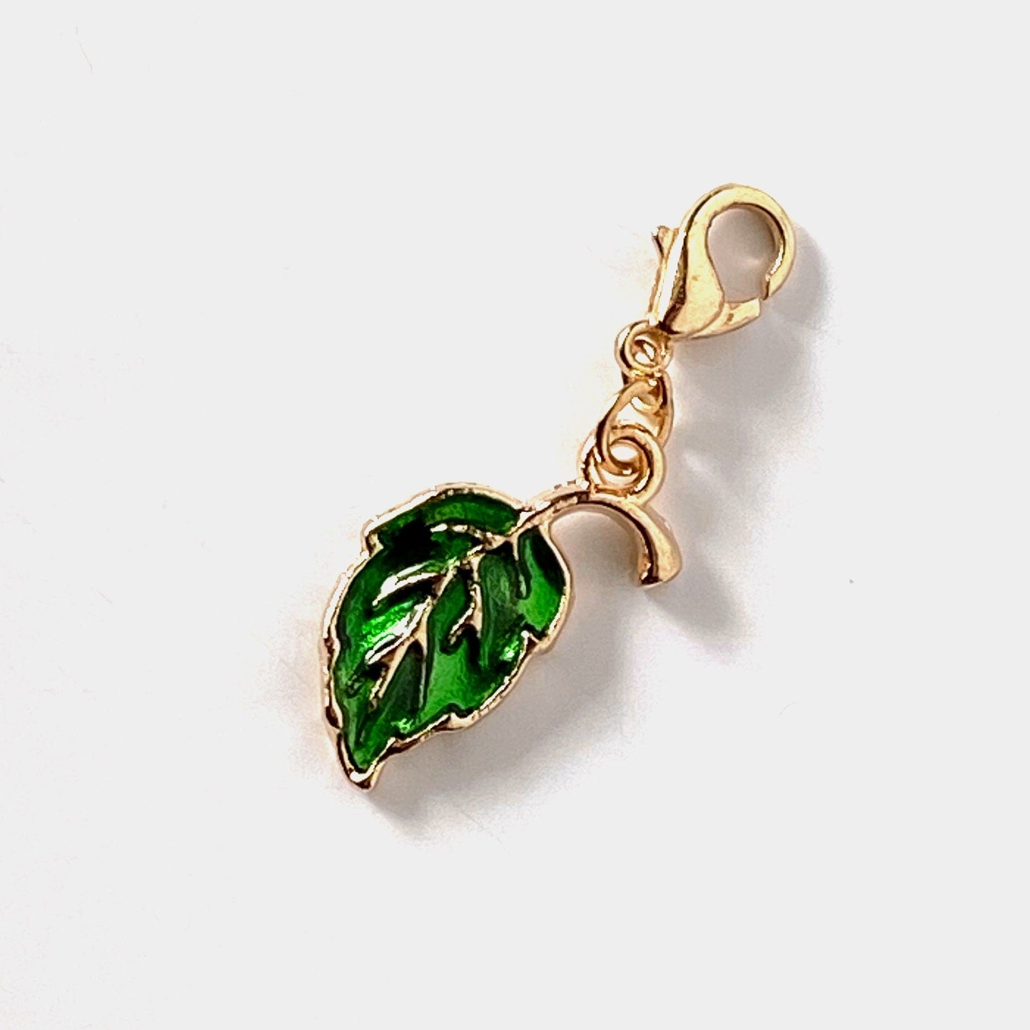 Colorful Enamel Leaf Charms | Red Enamel Leaf Bookmark | Autumn Stitch Marker