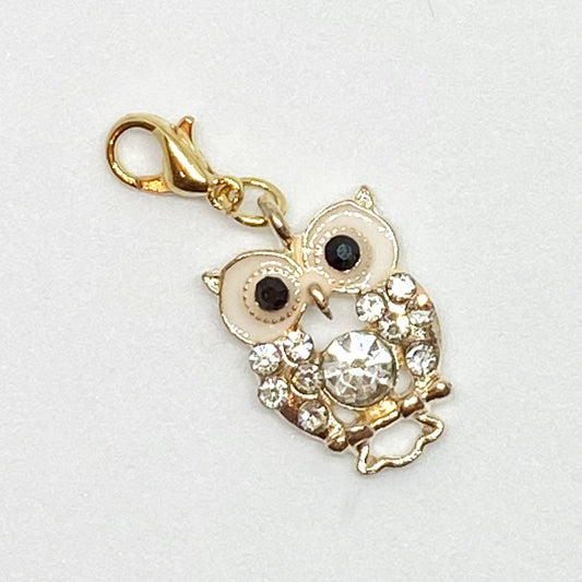 Rhinestone Owl Charm | Owl Stitch Marker | Wise Old Owl Bookmark