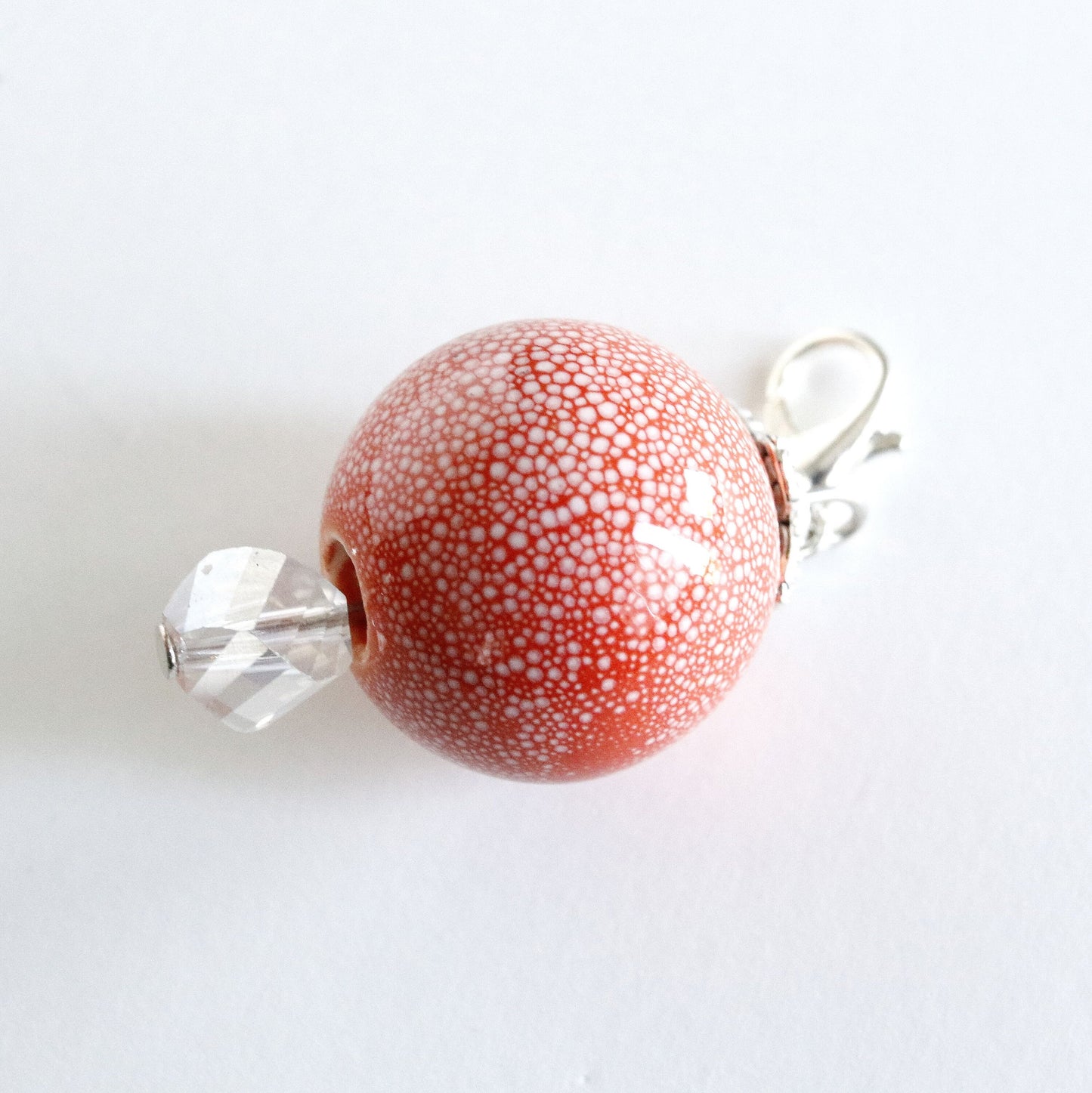 Coral Bead Charm | Autumn Beaded Clip | Coral Stitch Marker