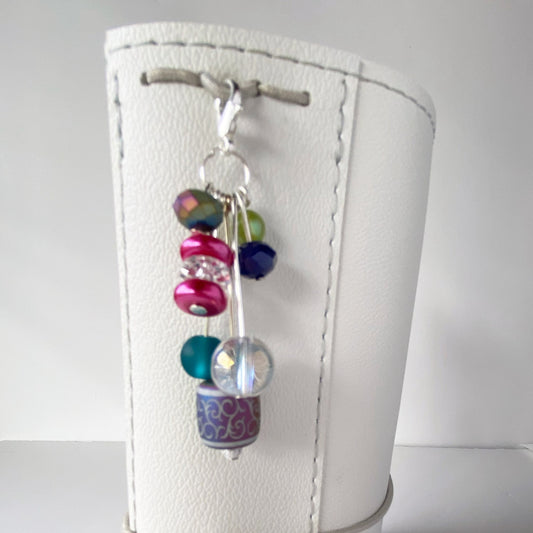 New Day Beaded Planner Charm | Sparkly Bead Dangle | Colorful Beaded Planner Clip