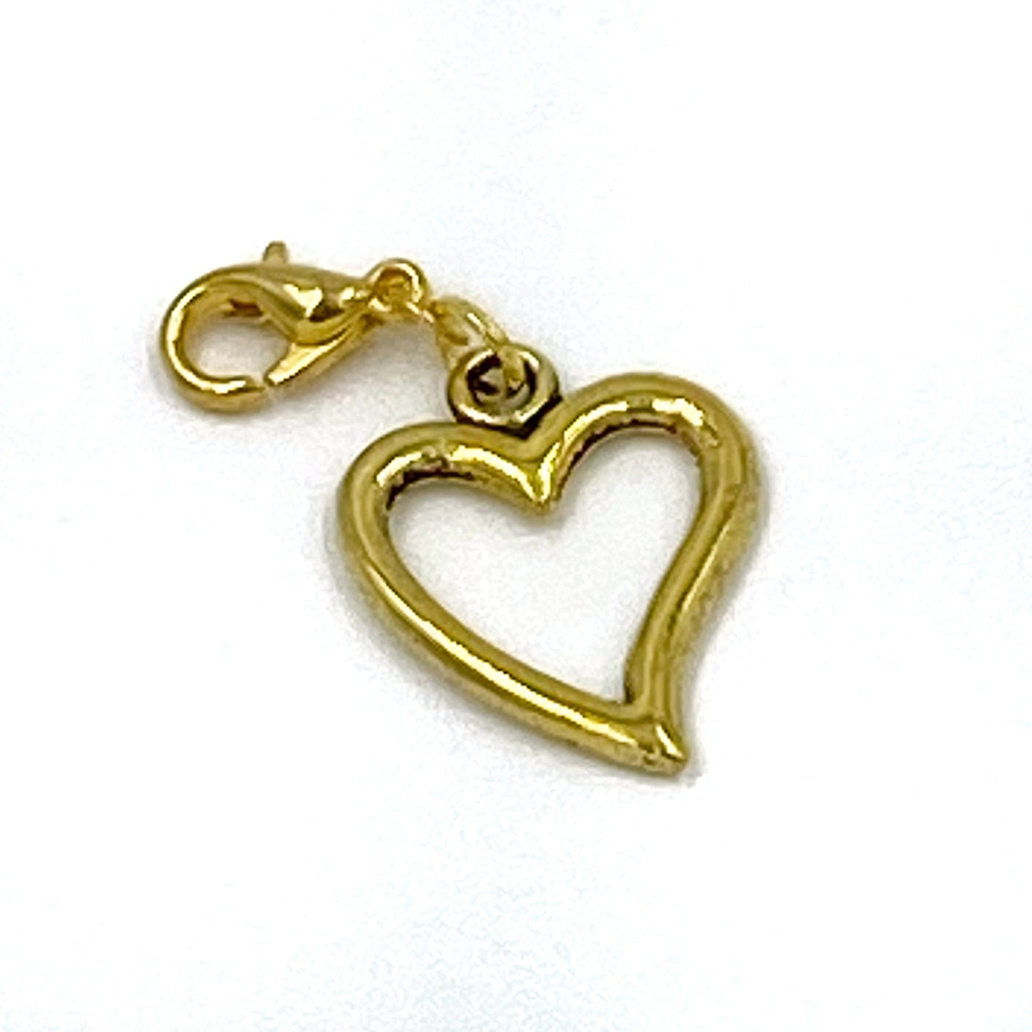 Open Gold Heart Charm | Love Clip | Valentine Stitch Marker | Progress Keeper | Counter