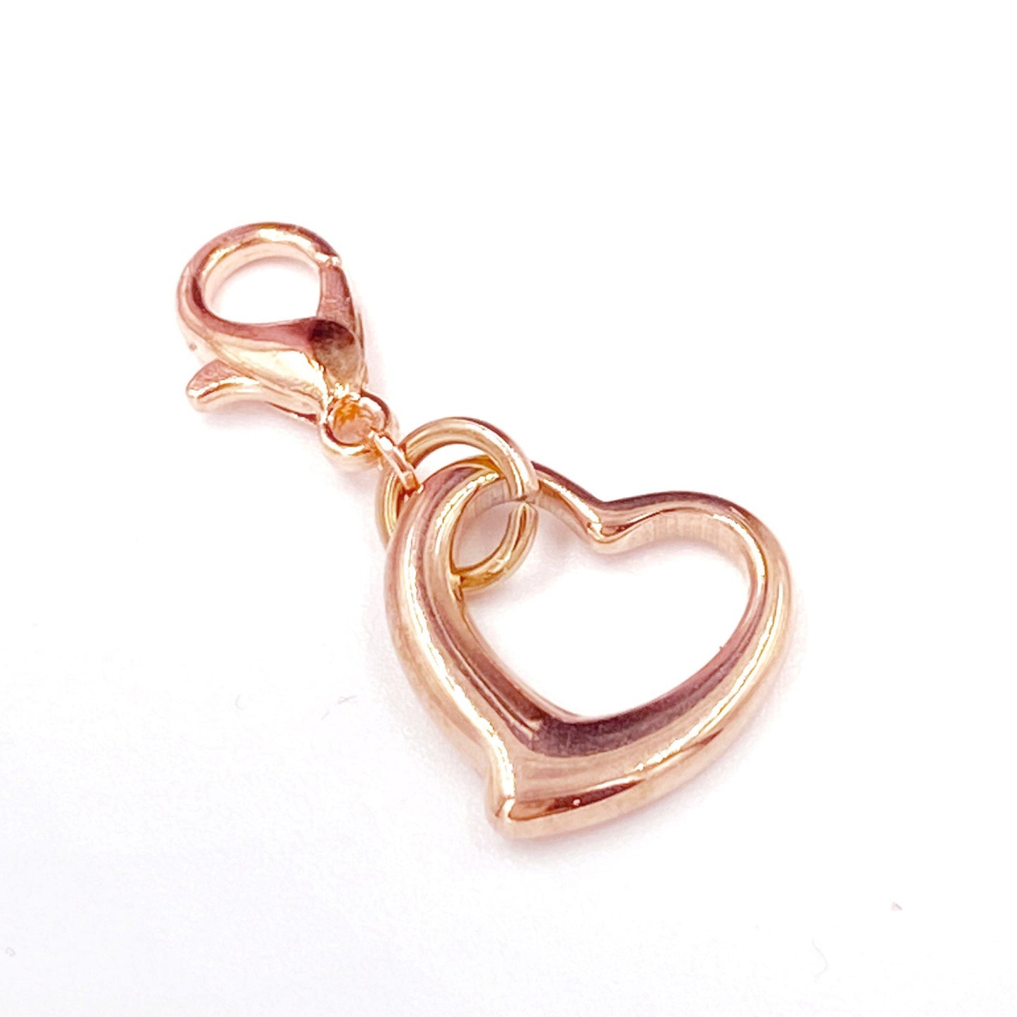 Rose Gold Heart Charm | Love Bookmark | Valentine Stitch Marker