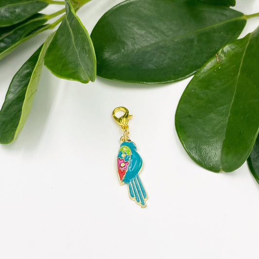 Parrot Charm | Rainforest Bookmark | Tropical Bird Stitch Marker