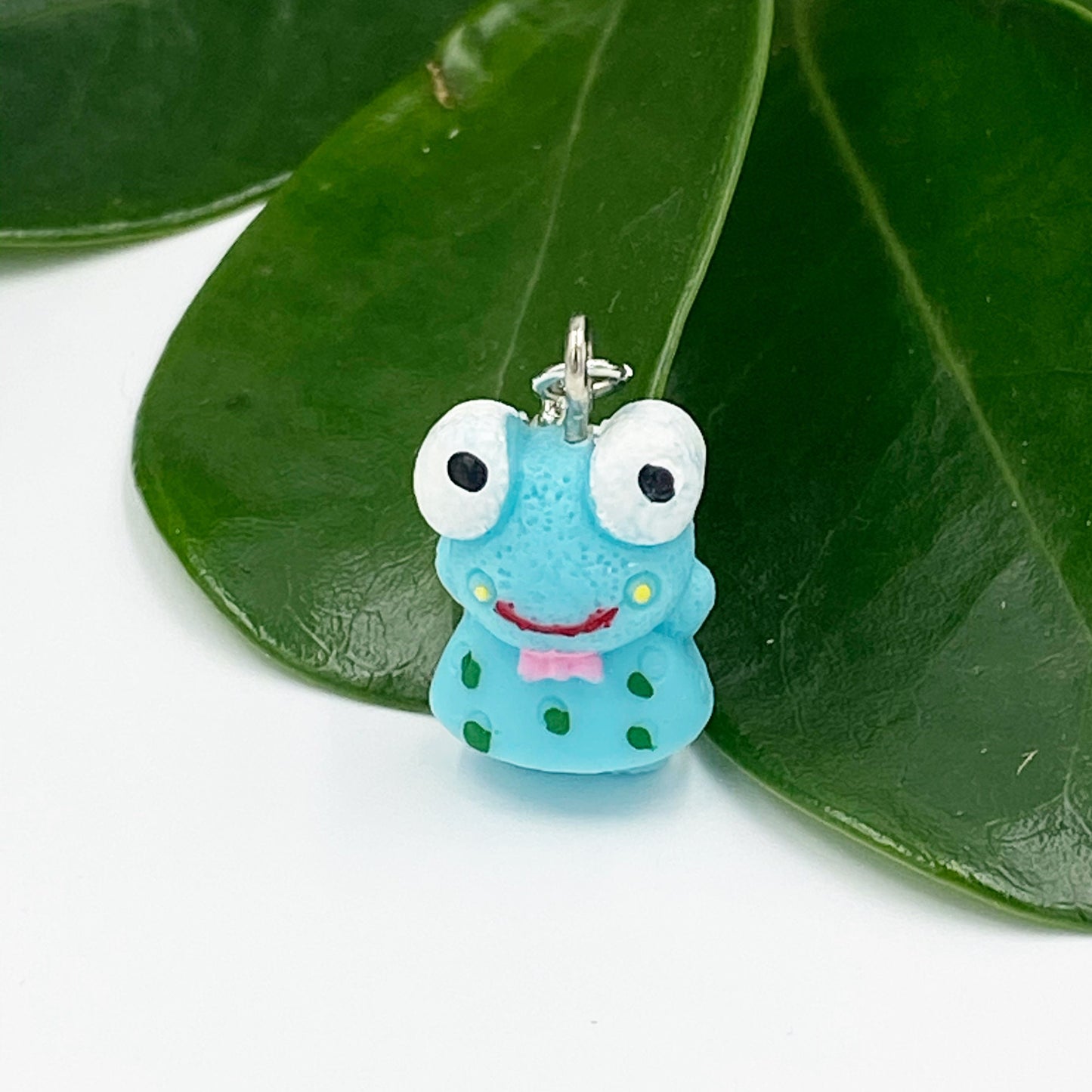 Blue Frog Charm | Rainforest Bookmark | Froggy Stitch Marker