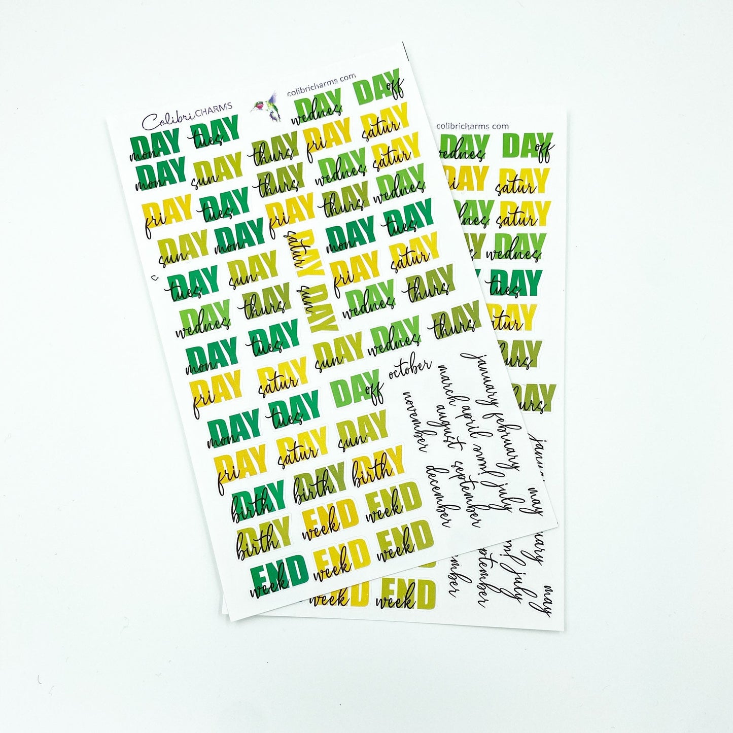 Days of the Week Planner Stickers | DOTW Stickers | Daily Stickers Multiple Colorways | Seasonal Planner Stickers