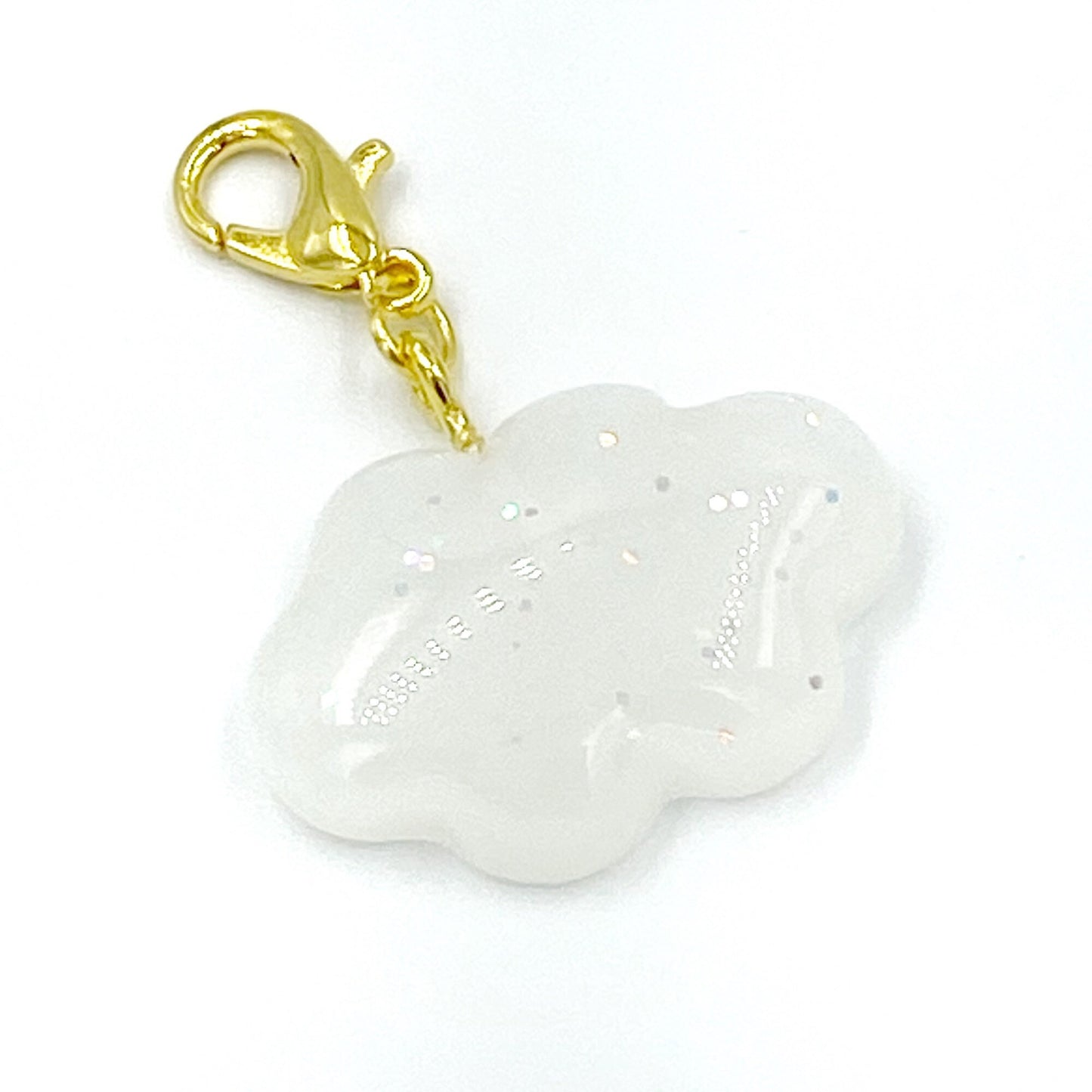 Resin Cloud Charm w Glitter | Cloudy Bookmark | Weather Stitch Marker