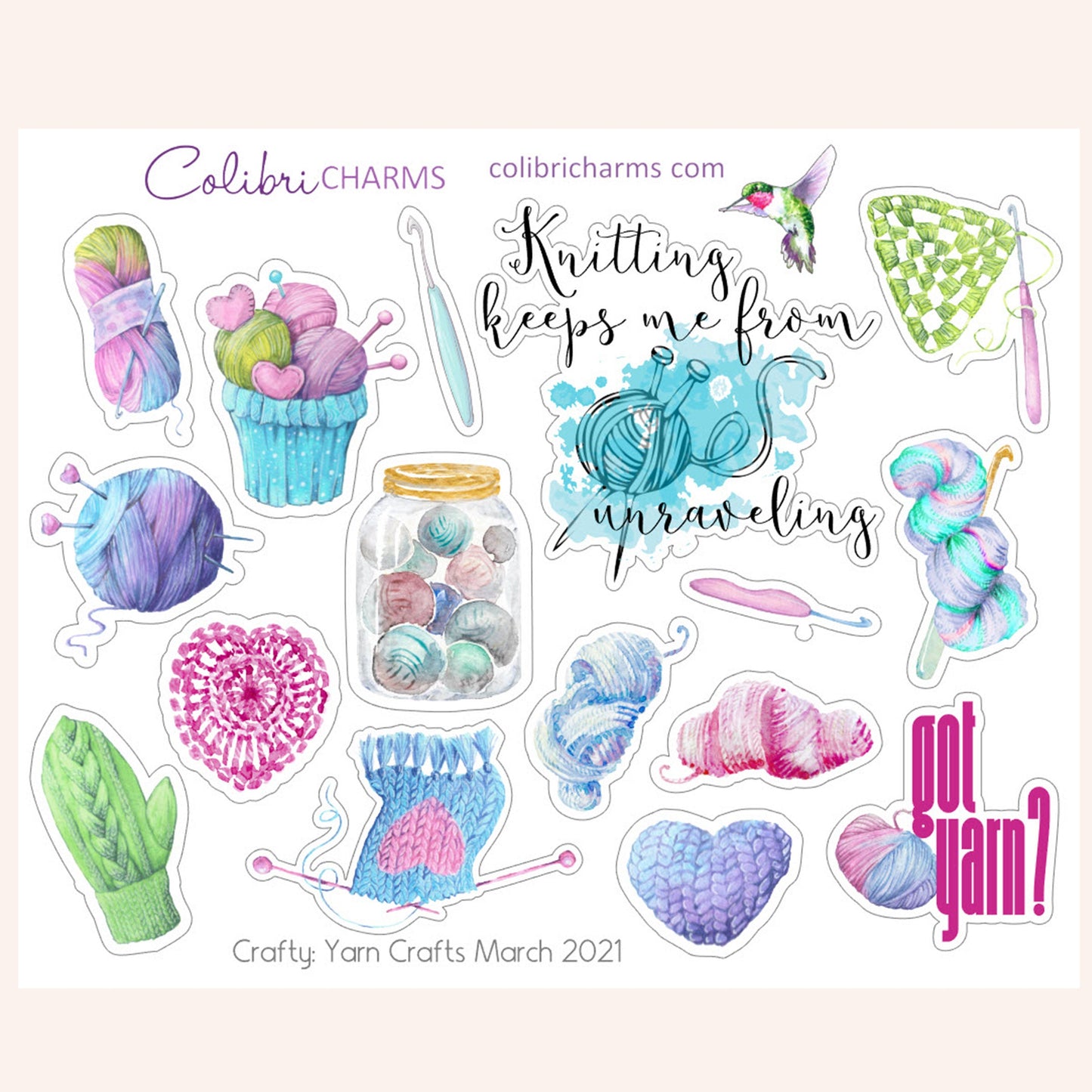 Crafty Planner Stickers | Creative Stickers | Knitting Stickers | Sewing Stickers | Crocheting Stickers