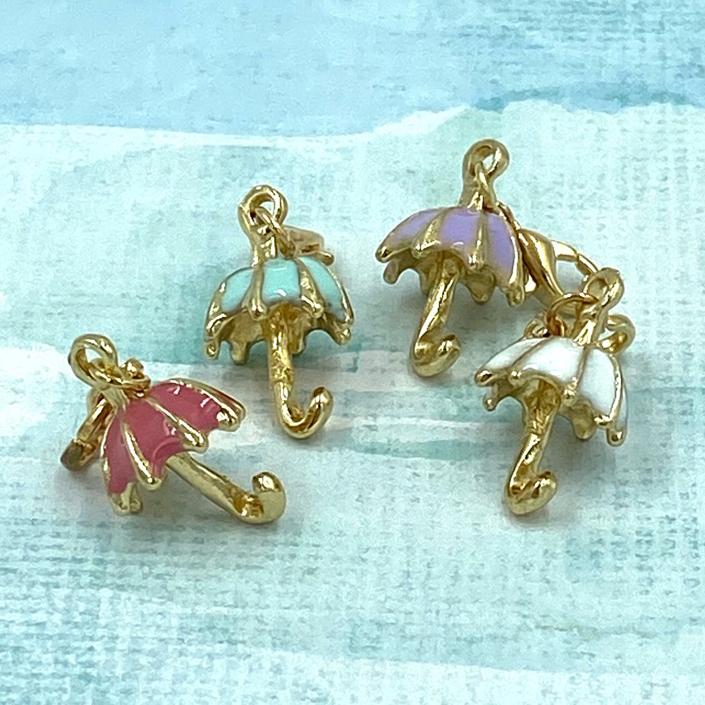 Enamel Umbrella Charms | Colorful Rainshade Bookmarks | Umbrella Stitch Marker