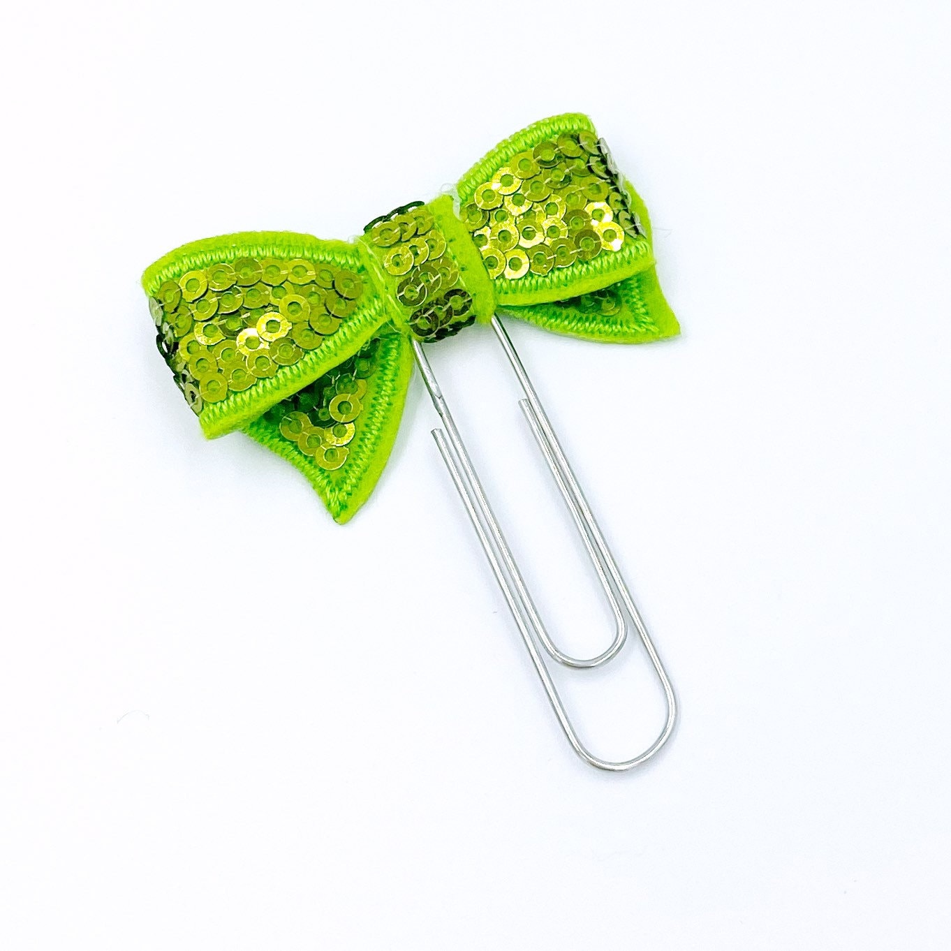 Green Bow Clips | Pink Sequined Planner Clip | Turquoise Sparkly Clips | Fancy Paper Clips