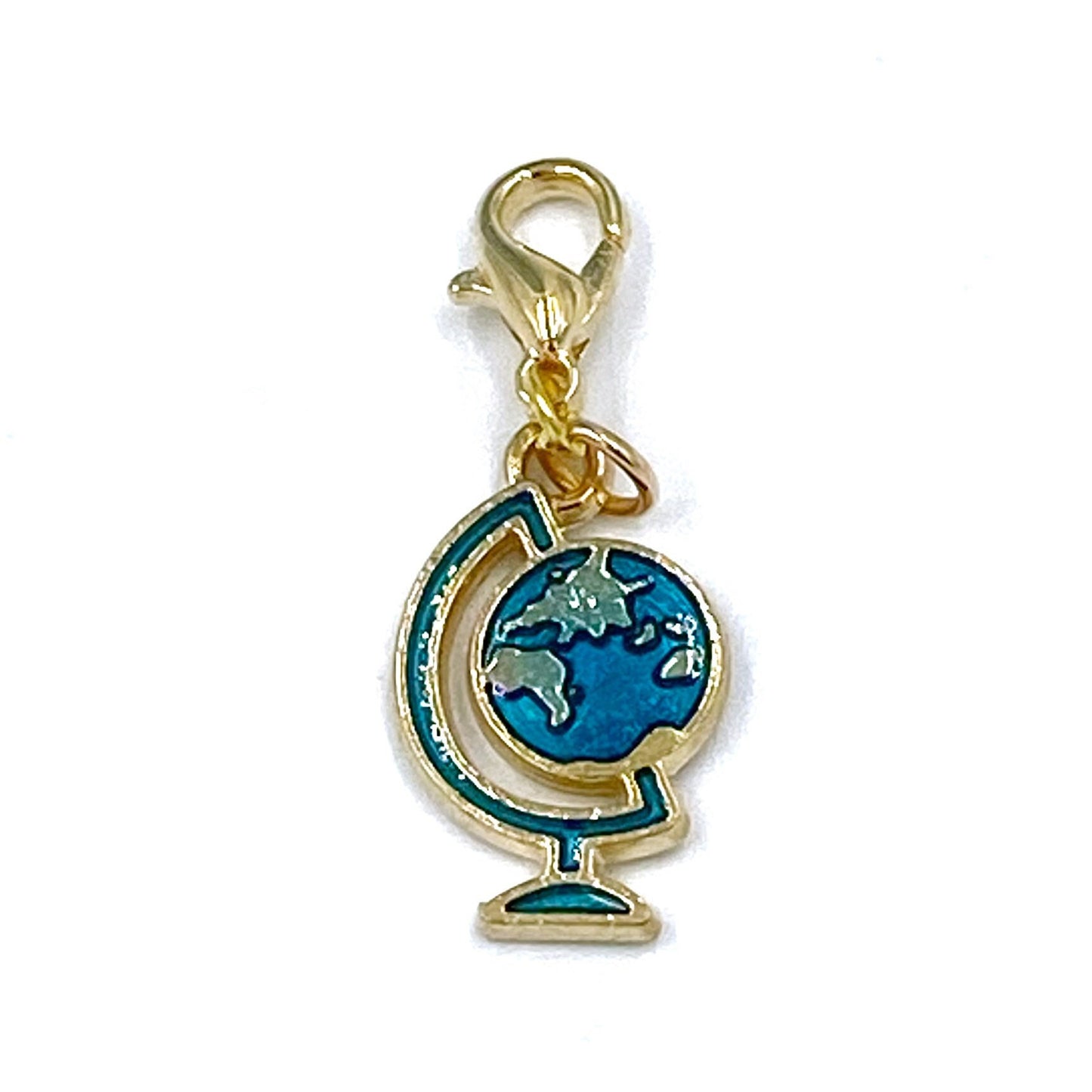 Enamel Globe Charm | Travel Bookmark | World Stitch Marker