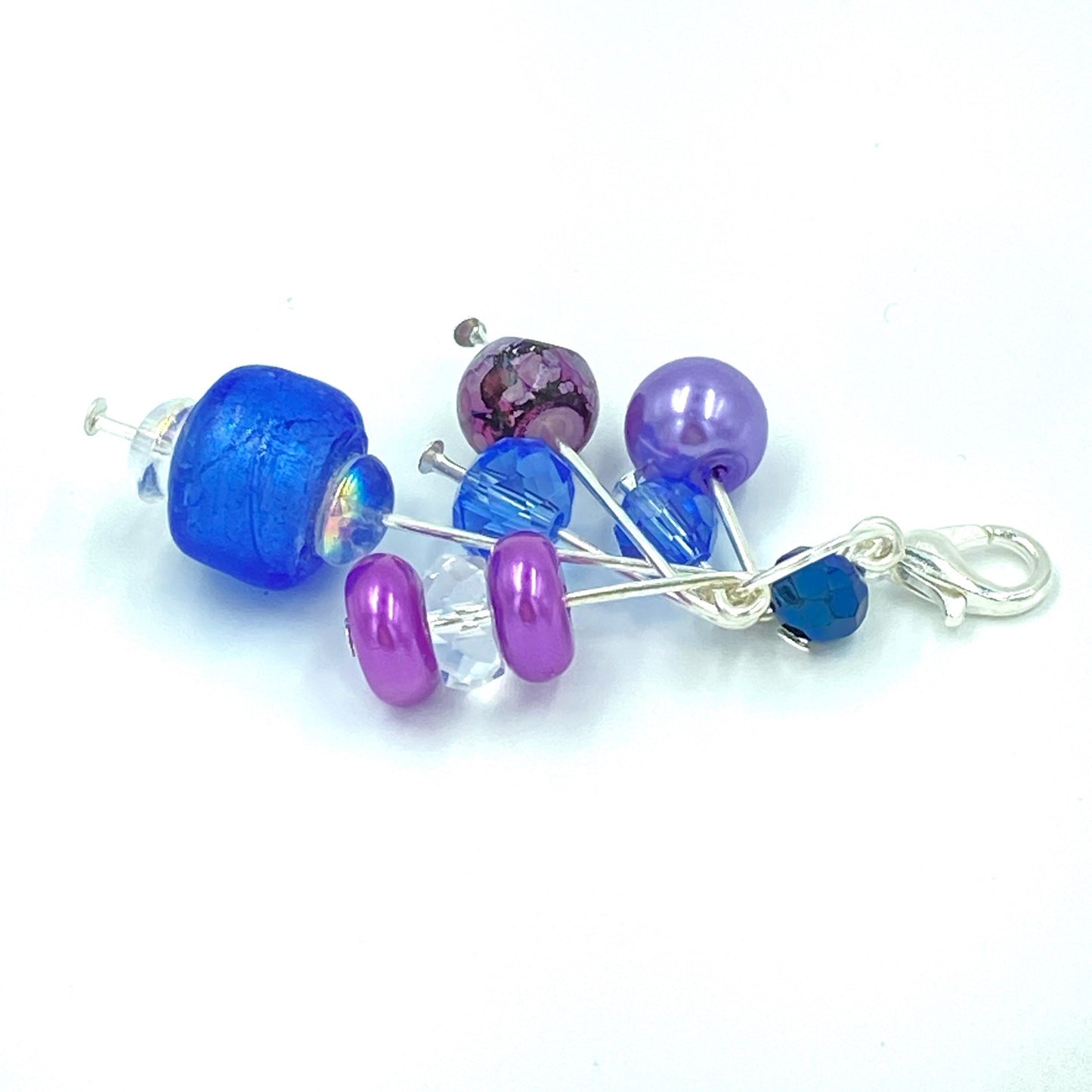 Wisteria Beaded Planner Charm | Purple Bead Cluster | Sparkly Planner Clip | Floral Planner Charm