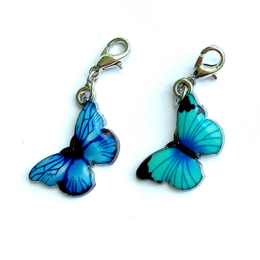 Blue Butterfly Charms | Pollinator Bookmark | Butterfly Clip