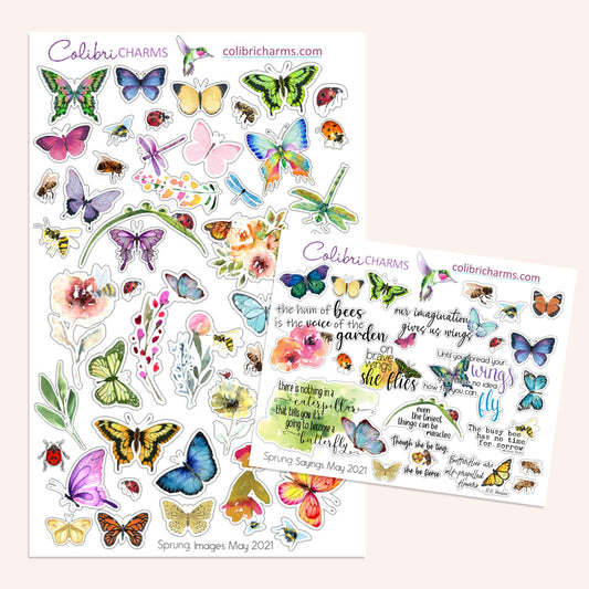 Sprung Planner Stickers | Butterfly Stickers | Ladybug Stickers | Dragonfly Stickers | Bee Stickers | Seasonal Planner Stickers