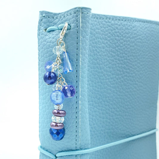 Wisteria Beaded Planner Charm | Sparkly Chain Charm | Bead Chain | Blue Planner Decoration